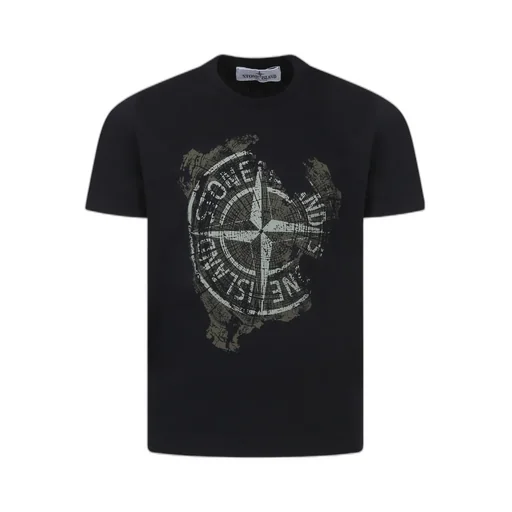 Stone Island Junior Compass Printed Crewneck T-Shirt