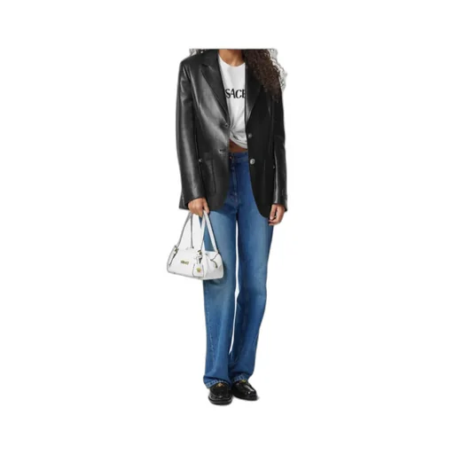 Versace Logo Plaque Zipped Tote Bag