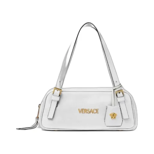 Versace Logo Plaque Zipped Tote Bag