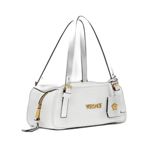 Versace Logo Plaque Zipped Tote Bag