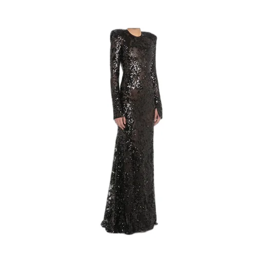 Victoria Beckham Sequin Embellished Open Back Tulle Gown