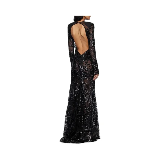 Victoria Beckham Sequin Embellished Open Back Tulle Gown