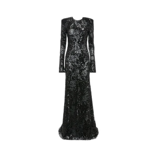 Victoria Beckham Sequin Embellished Open Back Tulle Gown