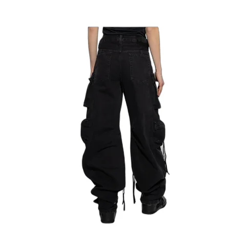 The Attico Logo Patch Cargo Jeans