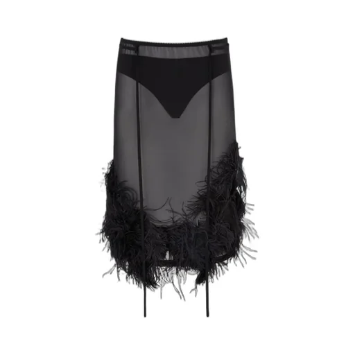The Attico Embroidered Midi Skirt