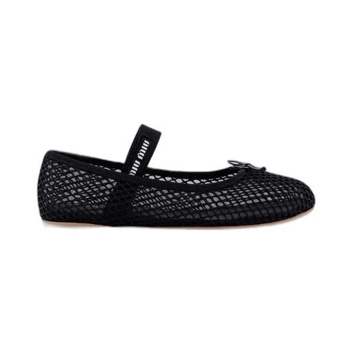 Miu Miu Mesh-Designed Round-Toe Ballet Flats