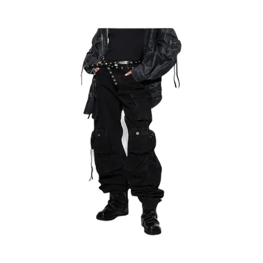 The Attico Logo Patch Cargo Jeans