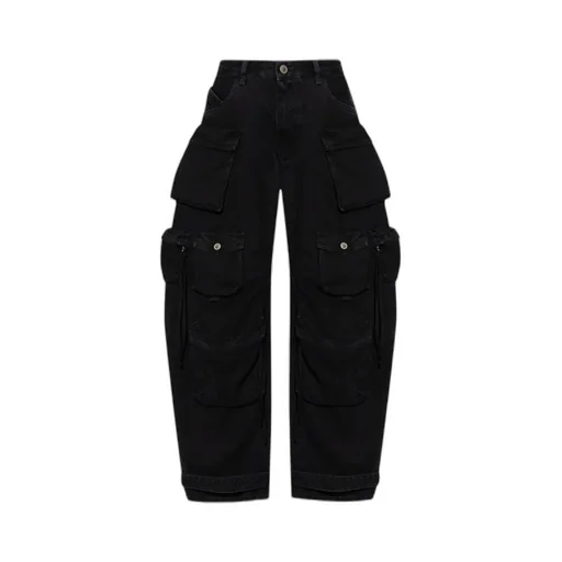 The Attico Logo Patch Cargo Jeans