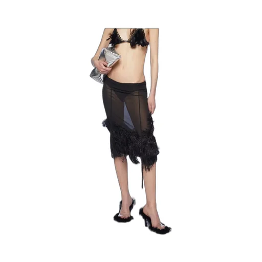 The Attico Embroidered Midi Skirt