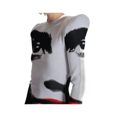 Balmain Face Motif Jacquard Knit Dress