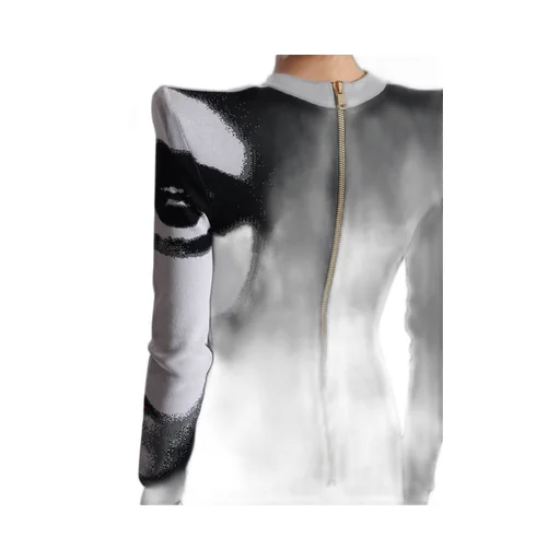 Balmain Face Motif Jacquard Knit Dress