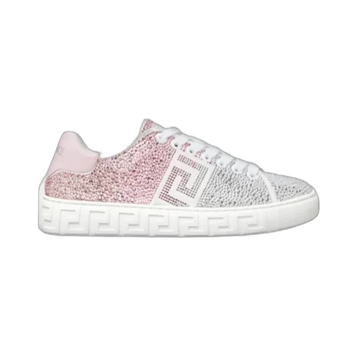 Versace Greca Embellished Lace-Up Sneakers