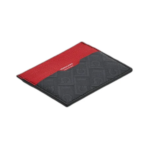 Ferragamo Gancini-Printed Two-Toned Card Holder