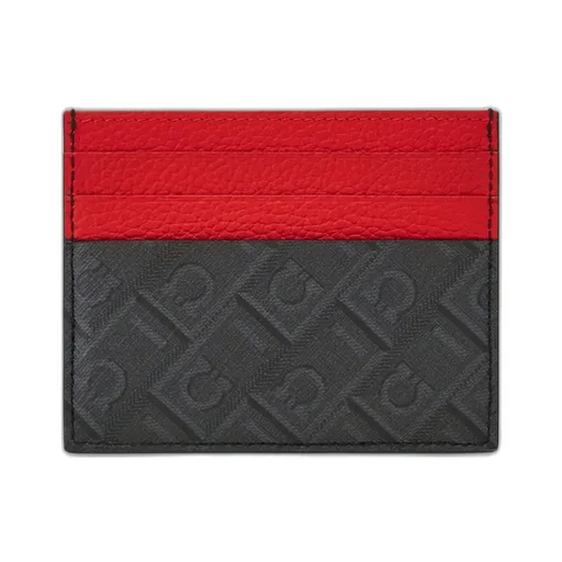 Ferragamo Gancini-Printed Two-Toned Card Holder