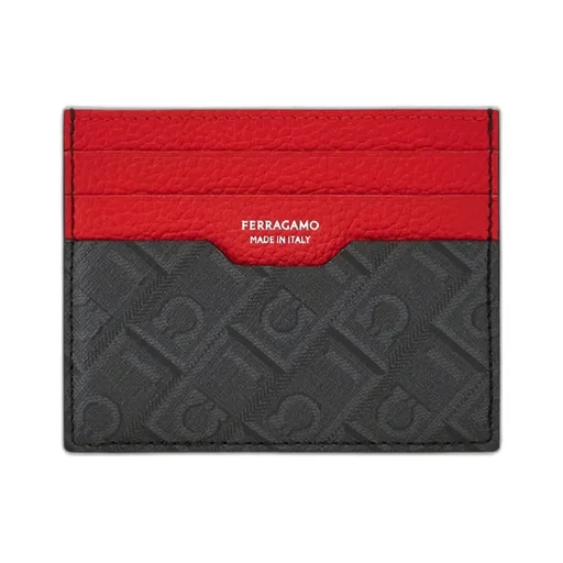 Ferragamo Gancini-Printed Two-Toned Card Holder