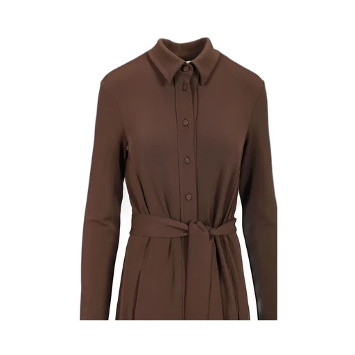 Max Mara Tortona Button Detailed Belted Shirt Dress