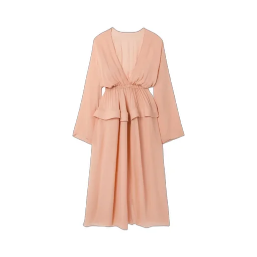 AlaÏA V-Neck Peplum-Detail Maxi Dress