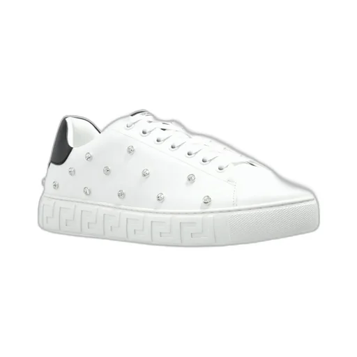 Versace Embellished Lace-Up Sneakers