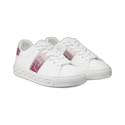 Versace Greca-Embellished Lace-Up Sneakers