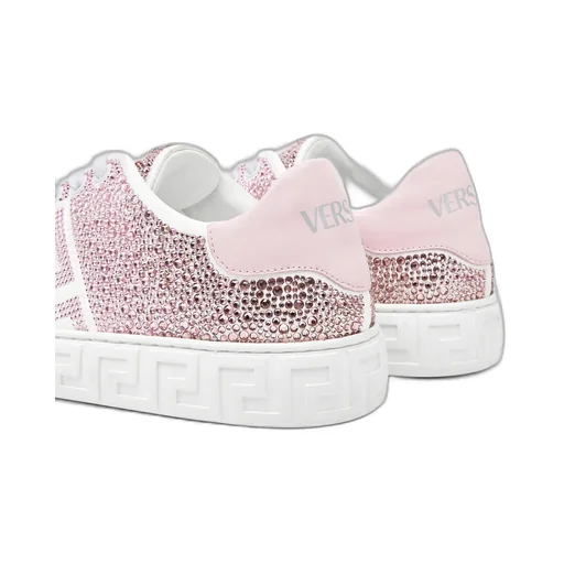 Versace Greca Embellished Lace-Up Sneakers