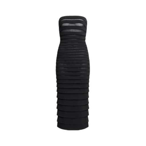 AlaÏA Strapless Textured Knitted Dress