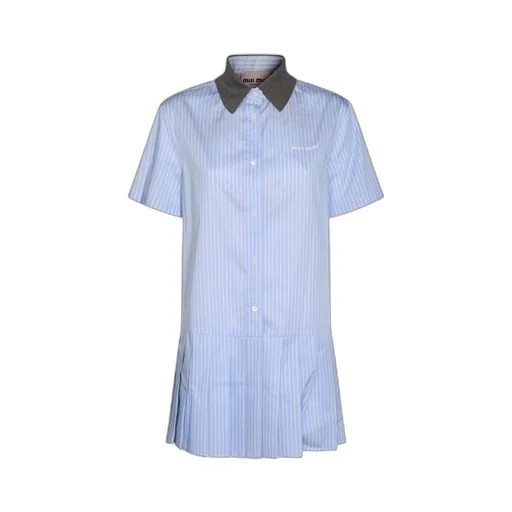Miu Miu Striped Pleated Dress