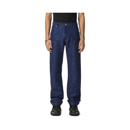 Versace Baroque-Pattern Straight Leg Trousers