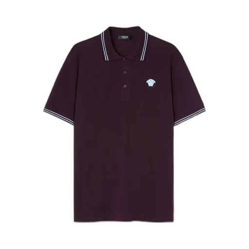 Versace Medusa-Embroidered Short-Sleeved Polo Shirt