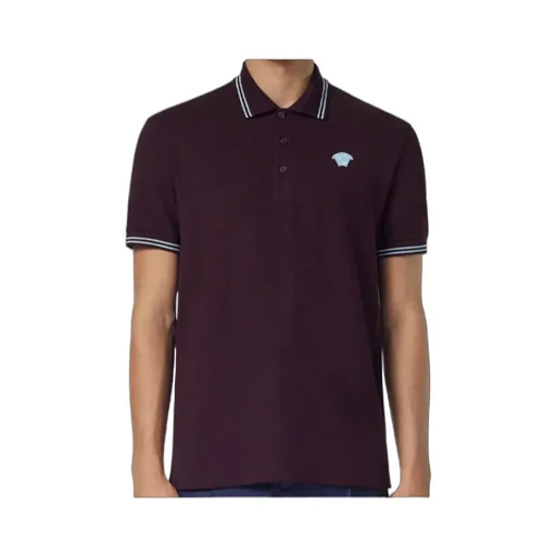 Versace Medusa-Embroidered Short-Sleeved Polo Shirt