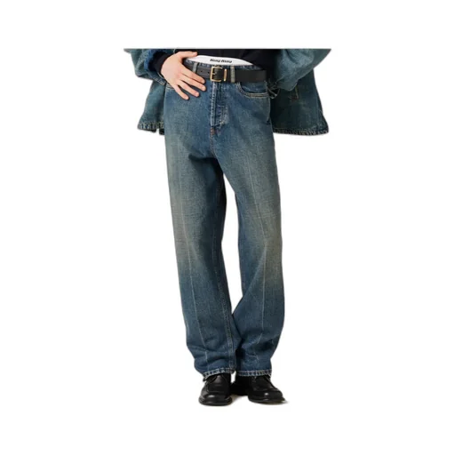 Miu Miu Logo-Embroidered Denim Jeans