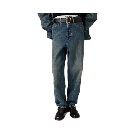 Miu Miu Logo-Embroidered Denim Jeans