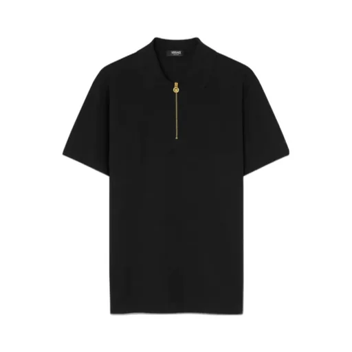 Versace 1/4 Zipped Short-Sleeved Polo Shirt