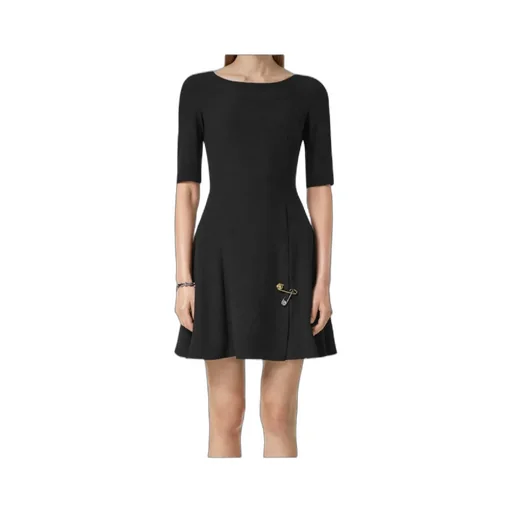 Versace Safety Pin Detailed Half Sleeved Dress