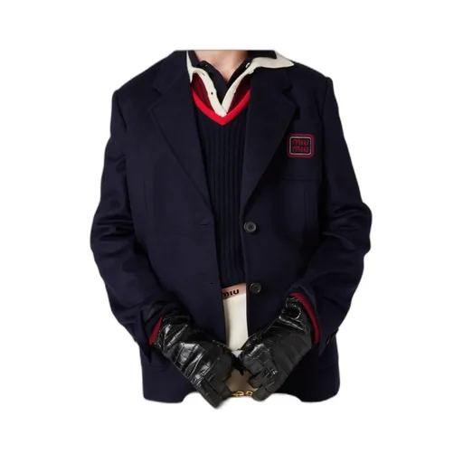 Single-Breasted Velour Jacket