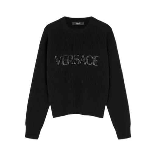 Versace Logo Appliqu Crewneck Jumper