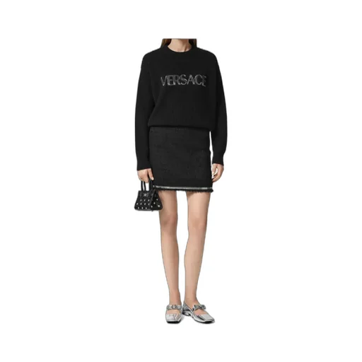 Versace Logo Appliqu Crewneck Jumper