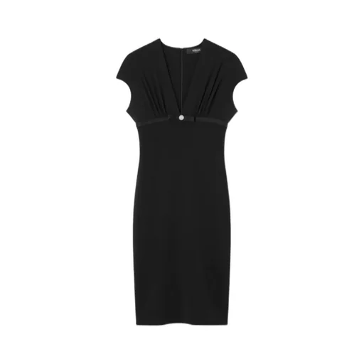 Versace Medusa V-Neck Midi Dress