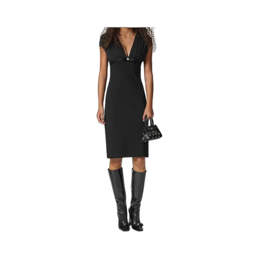 Versace Medusa V-Neck Midi Dress