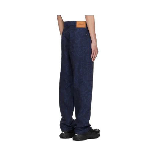 Versace Baroque-Pattern Straight Leg Trousers
