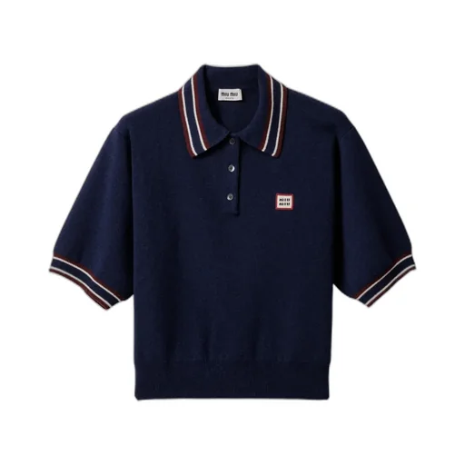Miu Miu Logo-Patch Short-Sleeved Polo Shirt