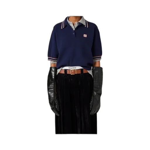 Miu Miu Logo-Patch Short-Sleeved Polo Shirt