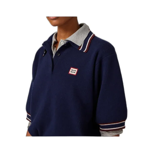 Miu Miu Logo-Patch Short-Sleeved Polo Shirt