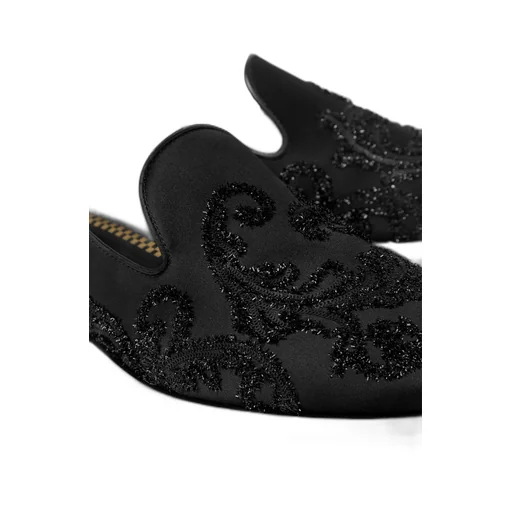 Versace Sequin-Detailed Slip-On Loafers