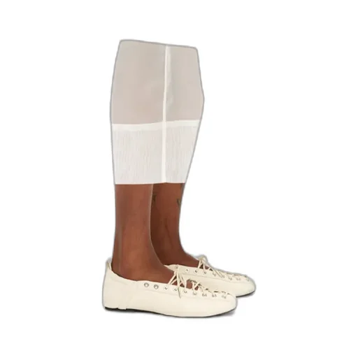 Ganni Lace-Up Ballet Shoes