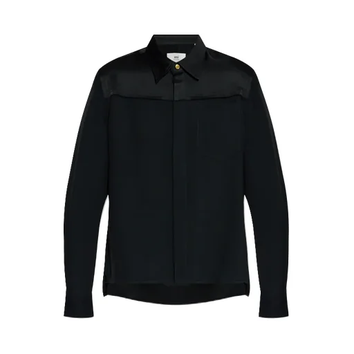 Ami Paris Ami De Coeur Long-Sleeved Plain Shirt