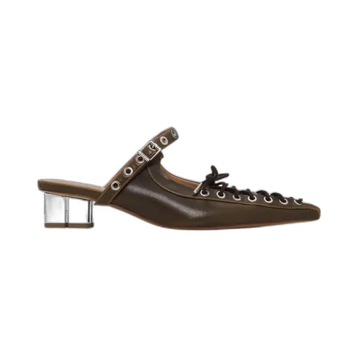 Ganni Oleatex Lace-Up Mules