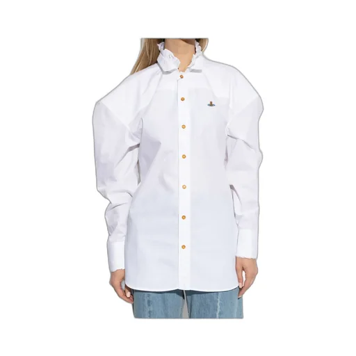 Vivienne Westwood Logo Embroidered Curved Hem Shirt