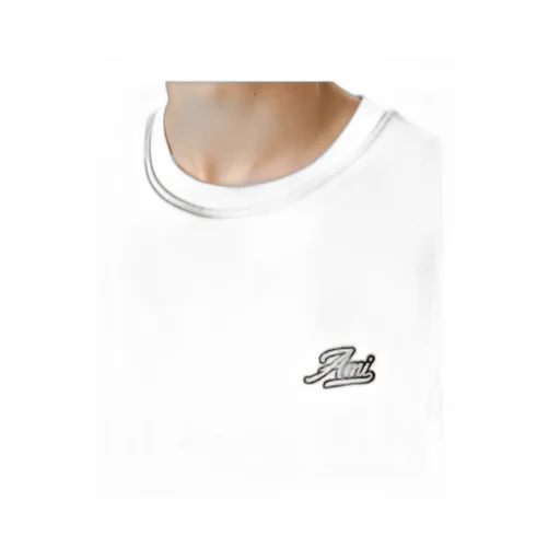 Ami Paris Logo Embroidered Crewneck T-Shirt