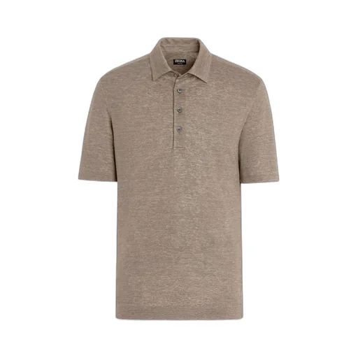Zegna Oasi Lino Short-Sleeved Polo Shirt