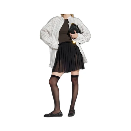 Ami Paris Pleated Straight Hem Mini Skirt